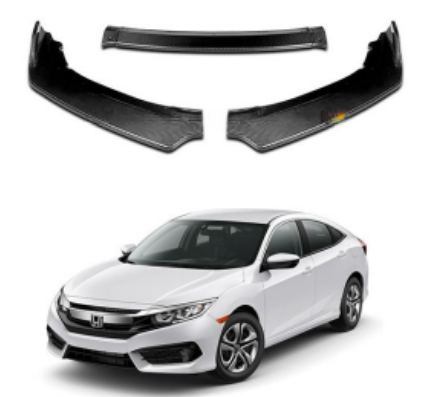 Honda Civic Model 2016-2021 Front Bumper Kanart Lip (BLack)