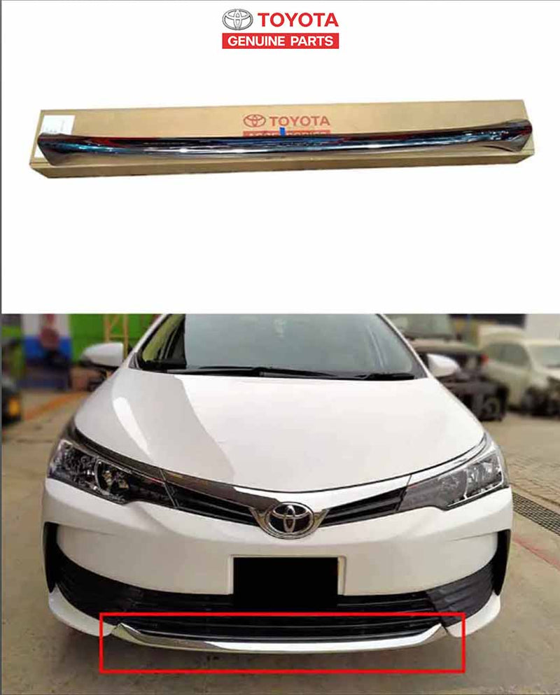 Toyota Corolla facelift 2017 2018 2019 2020 genuine chrome gatnish trims front bumper