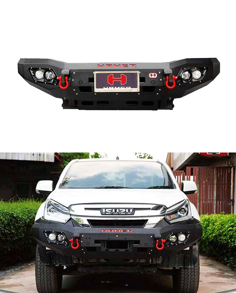Buy Isuzu DMax Hamer Front Bull Bar Double Fog lamp Hamer Bumper Front For ISUZU D Max King Style Isuzu D-Max 2018 to 2021 - D Max Hamer Front Bull Bar Isuzu D-Max 2018 to 2021 - D Max Hamer Front Bull Bar2021 Hamer Front Replacement Bumper King Series Plushamer bumpers revo hammer bumper price in pakistan isuzu d-max accessories isuzu dmax accessories pakistan hamer bull bar