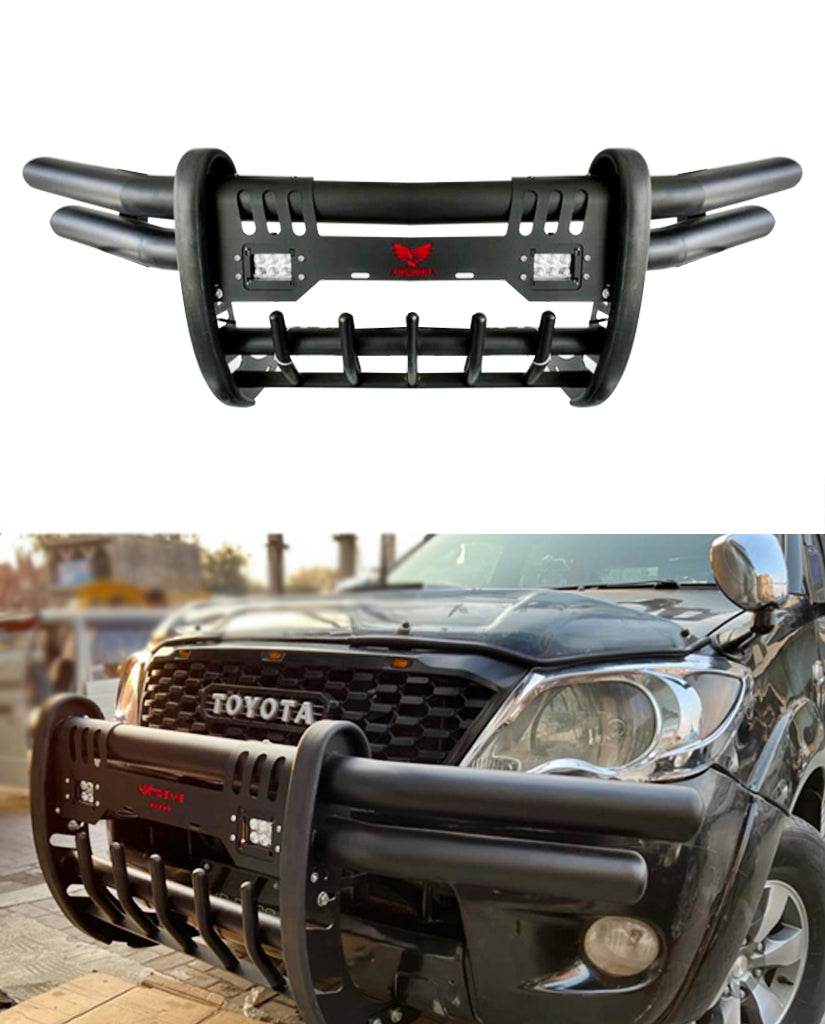 Toyota Hilux Vigo Front Bumper Bull Bar 2005-2016 Toyota Hilux Vigo Bull Bar  Front Steel Bull Bar for Toyota Hilux Vigo comes with Fog Front Bull bar Steel Bumper for Toyota Hilux Revo 2016 Vigo Bumper in Pakistan Toyota Hilux Vigo / Revo 2012 to 2020 - PU Bull Bar Bull & Roll Bars - 4X4 Accessories Images for vigo front bull bar bumper Bull Bars
