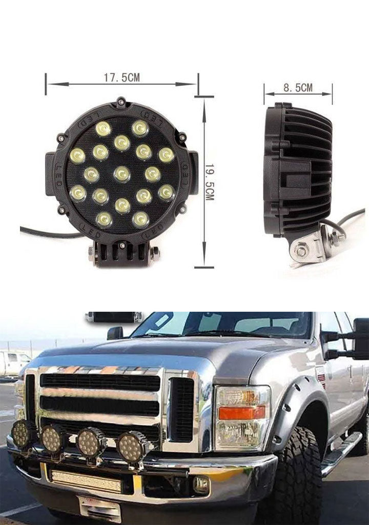 LED Light 2 pack 51w 7 Round Led Offroad Driving Lamp