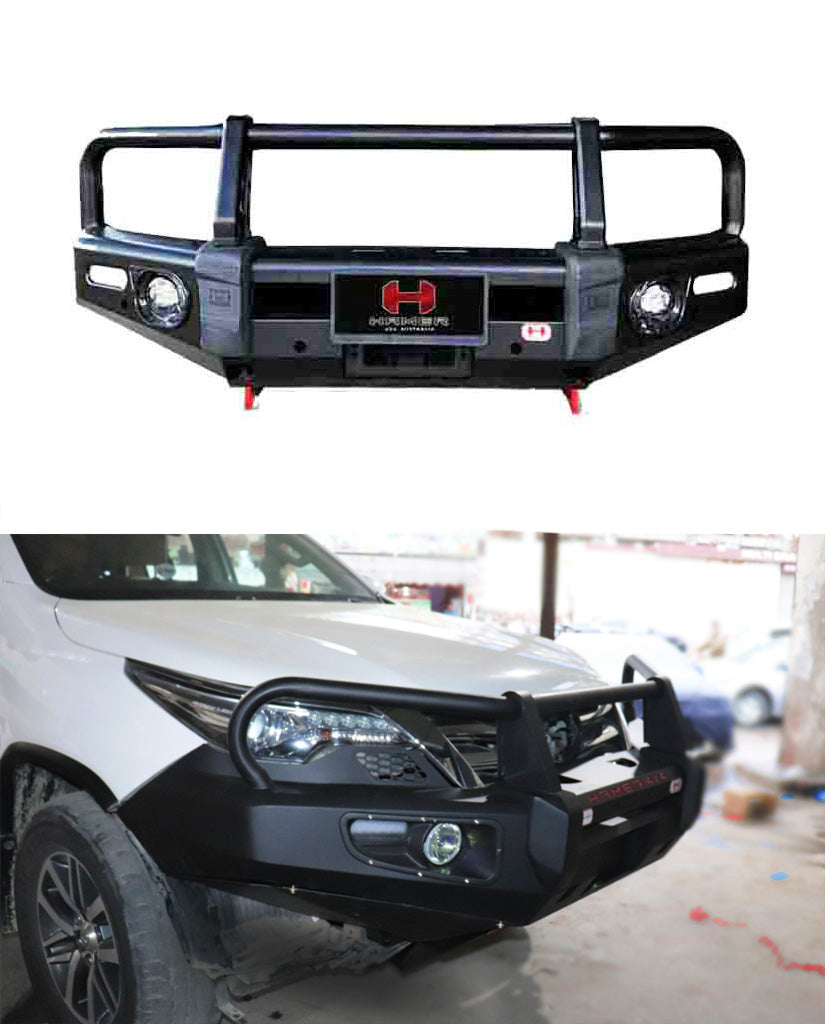 Toyota Fortuner Front Armoured Bumper V2 2016-2021 Toyota Fortuner Front Hamer 4x4 Armour Bumper Toyota Fortuner Hamer Front Replacement Bumper 2016 Fortuner toyota fortuner front bumper price in pakistan fortuner bumper price revo hammer bumper price in pakistan revo front bumper price hamer front bumper hamer bumpers Toyota Fortuner Hamer Front Bull Bar Double Pipe Version 2